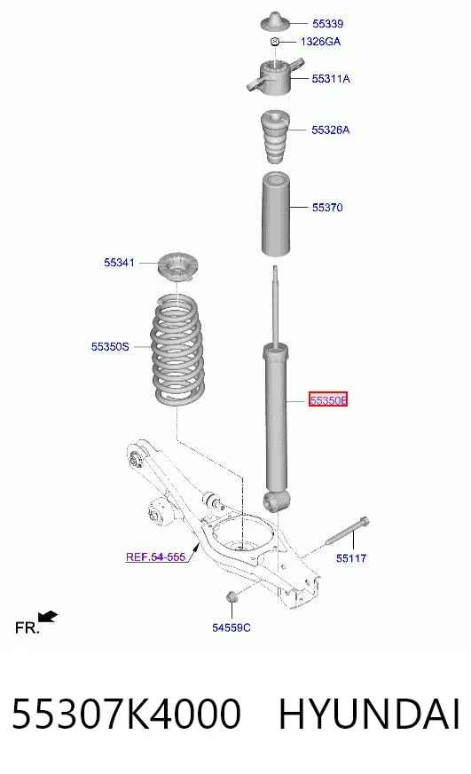 Amortecedor traseiro 55307K4000 Hyundai/Kia