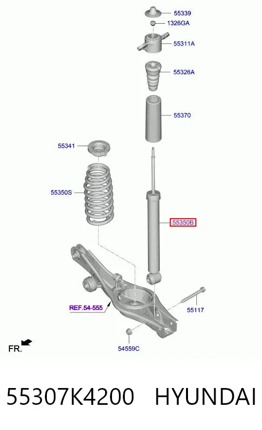 Amortecedor traseiro 55307K4200 Hyundai/Kia