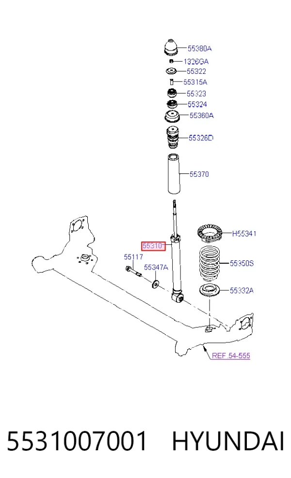 Amortecedor traseiro 5531007001 Hyundai/Kia