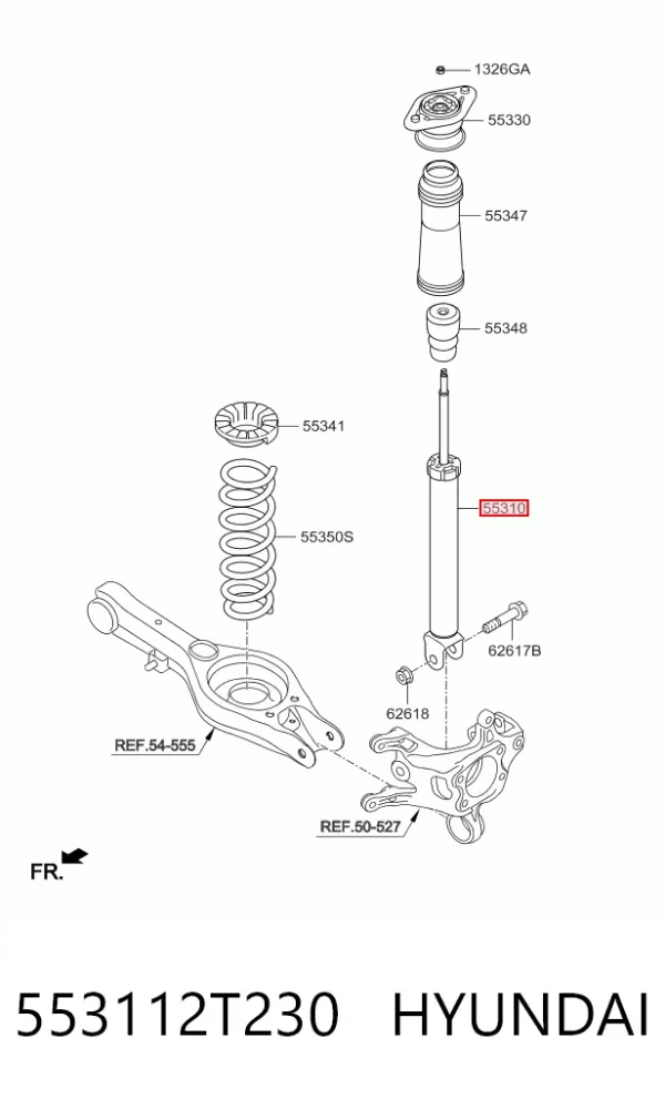 Amortecedor traseiro 553112T230 Hyundai/Kia