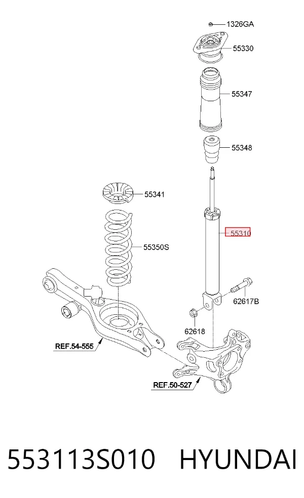 Amortecedor traseiro 553113S010 Hyundai/Kia