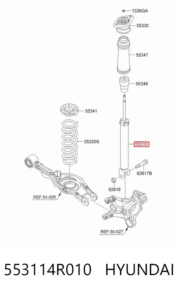 Amortecedor traseiro 553114R010 Hyundai/Kia