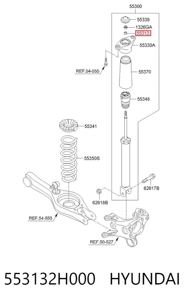 Bucha da haste de amortecedor dianteiro 553132H000 Hyundai/Kia