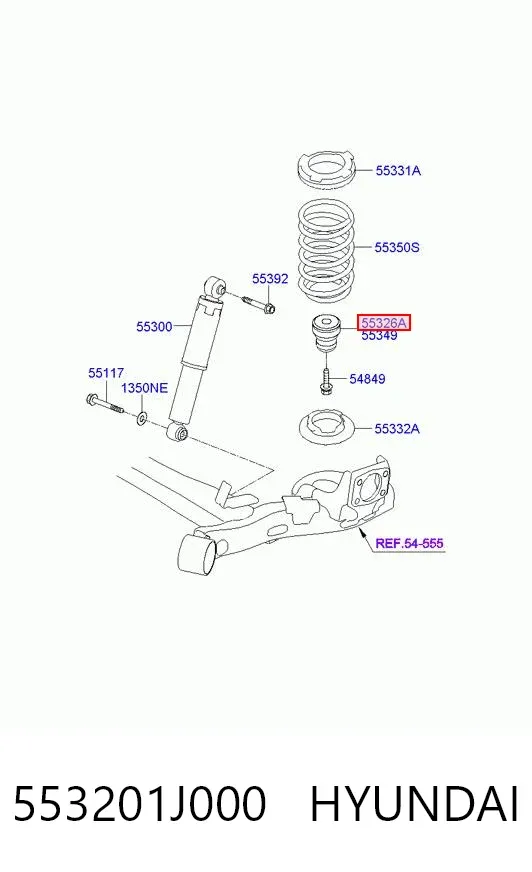 Grade de proteção da mola traseira 553201J000 Hyundai/Kia