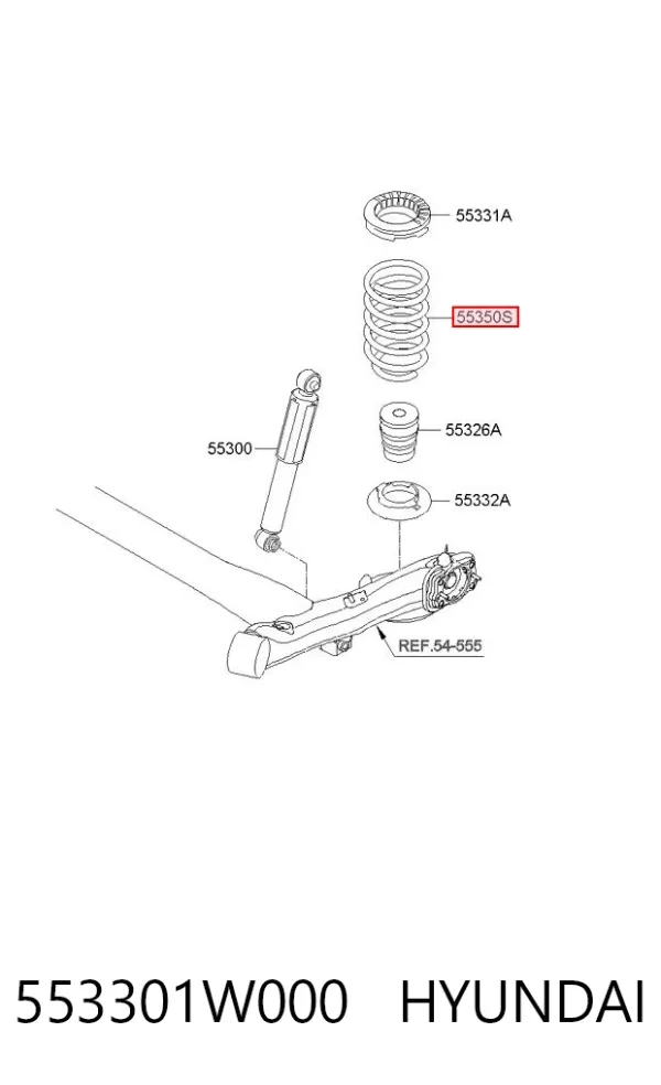 Mola traseira 553301W000 Hyundai/Kia