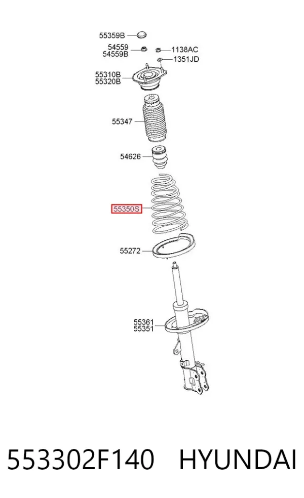 Mola traseira 553302F140 Hyundai/Kia