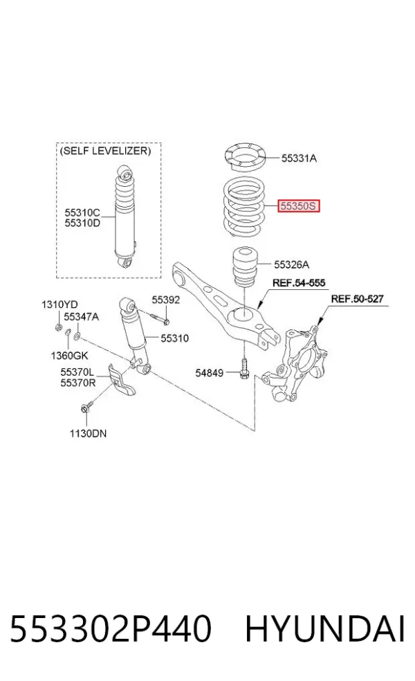 Mola traseira 553302P440 Hyundai/Kia