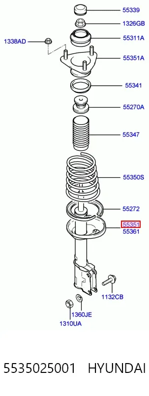 Amortecedor traseiro 5535025001 Hyundai/Kia