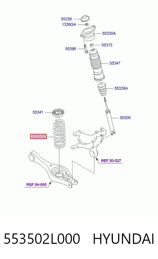 Mola traseira 553502L000 Hyundai/Kia