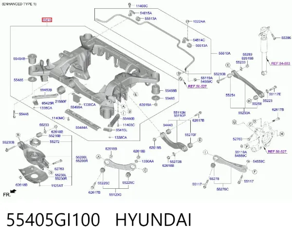 Viga de suspensão traseira (plataforma veicular) 55405GI100 Hyundai/Kia