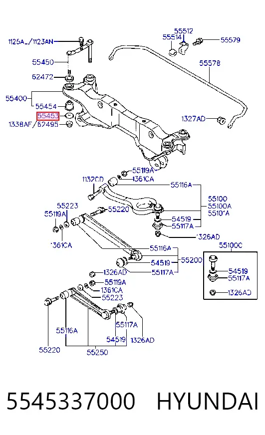 Viga de suspensão traseira (plataforma veicular) Hyundai Sonata III