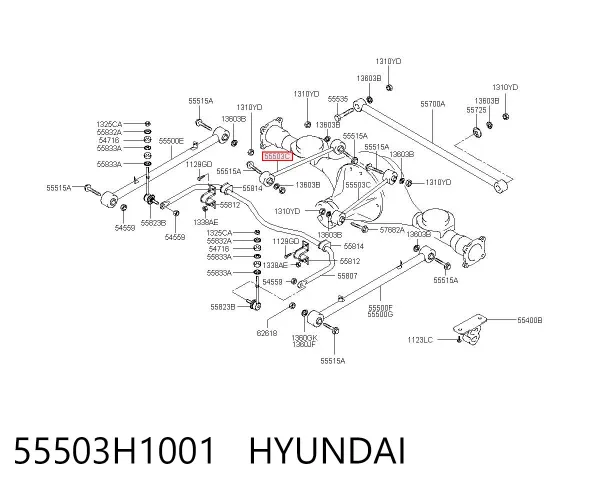 Bloco silencioso dianteiro de braço oscilante traseiro longitudinal 55503H1001 Hyundai/Kia