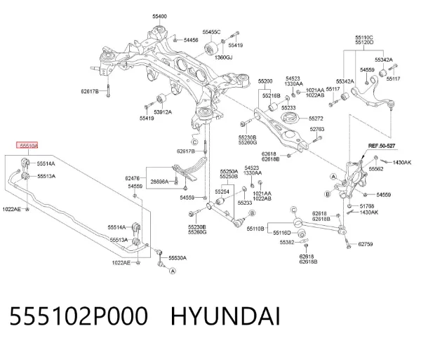 Estabilizador traseiro Hyundai Santa Fe II
