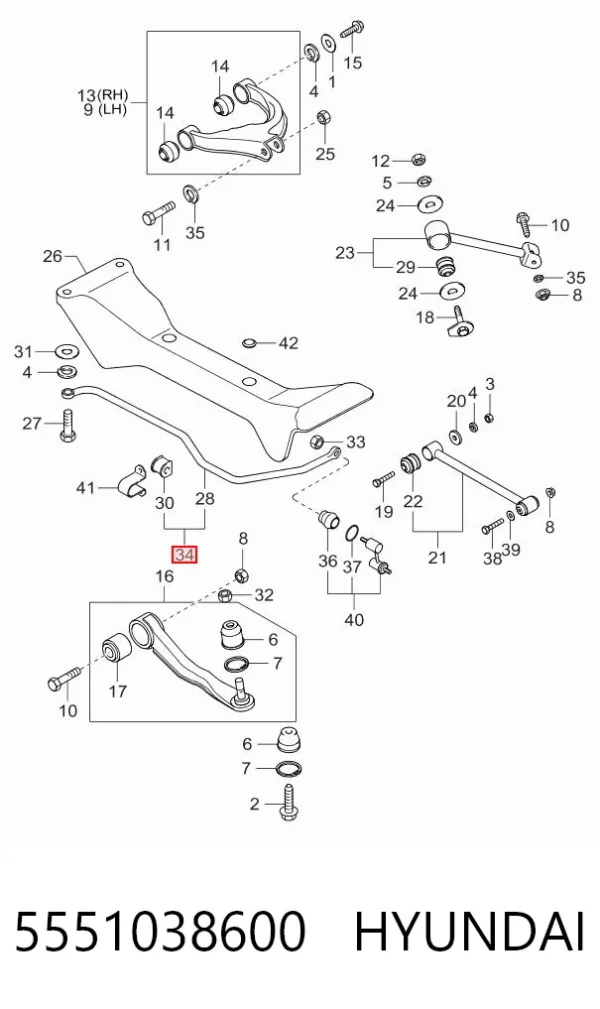 Estabilizador traseiro Hyundai Sonata IV