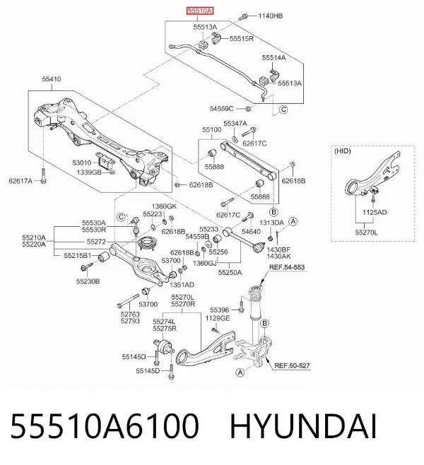Estabilizador traseiro 55510A6100 Hyundai/Kia