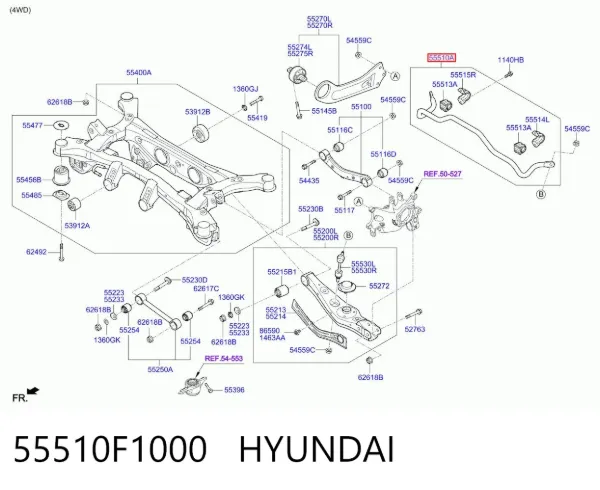 Estabilizador traseiro 55510F1000 Hyundai/Kia