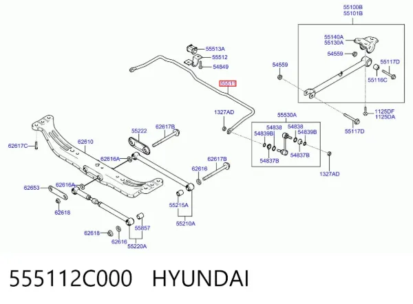 Estabilizador traseiro Hyundai Coupe II