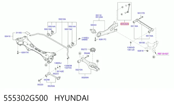 Montante de estabilizador traseiro 555302G500 Hyundai/Kia