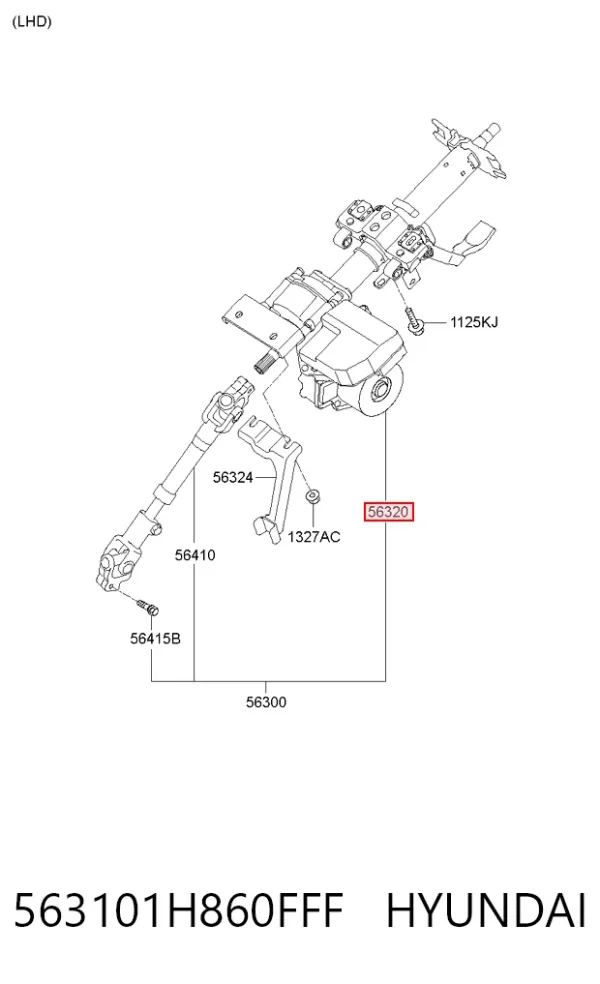Coluna da direção 563101H860FFF Hyundai/Kia
