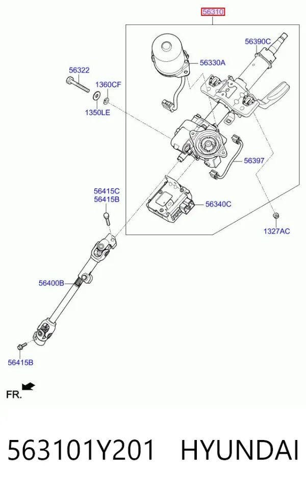 Coluna da direção 563101Y201 Hyundai/Kia