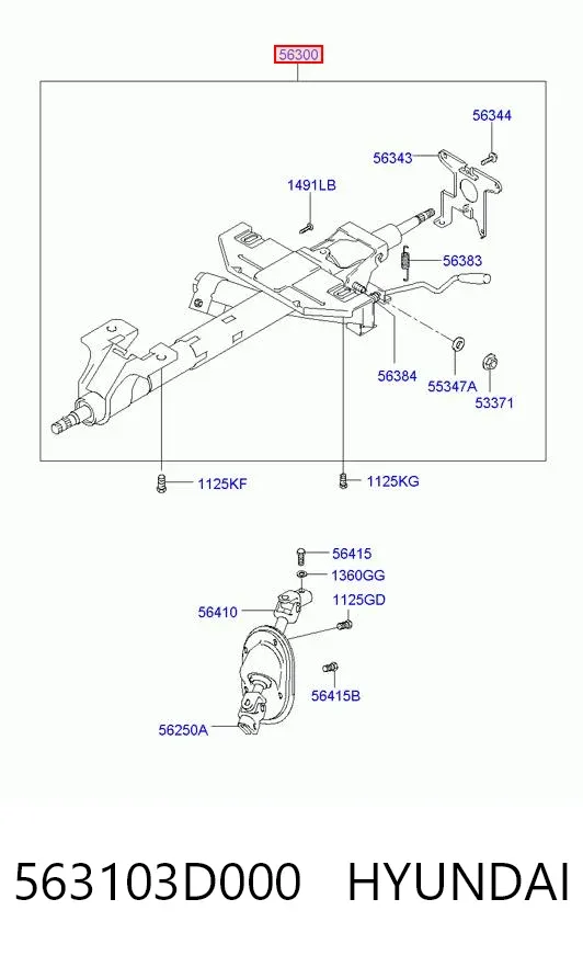 Coluna da direção Hyundai Sonata IV
