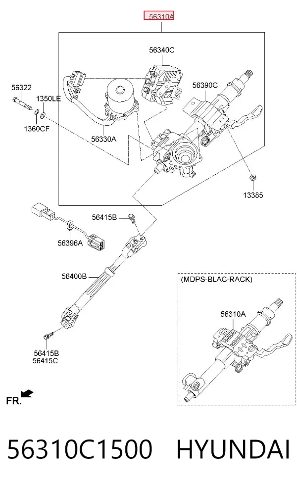 Coluna da direção Hyundai Sonata VII