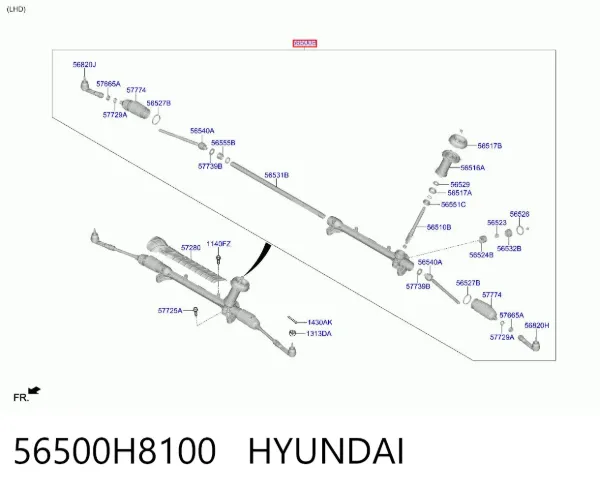 Cremalheira da direção 56500H8100 Hyundai/Kia