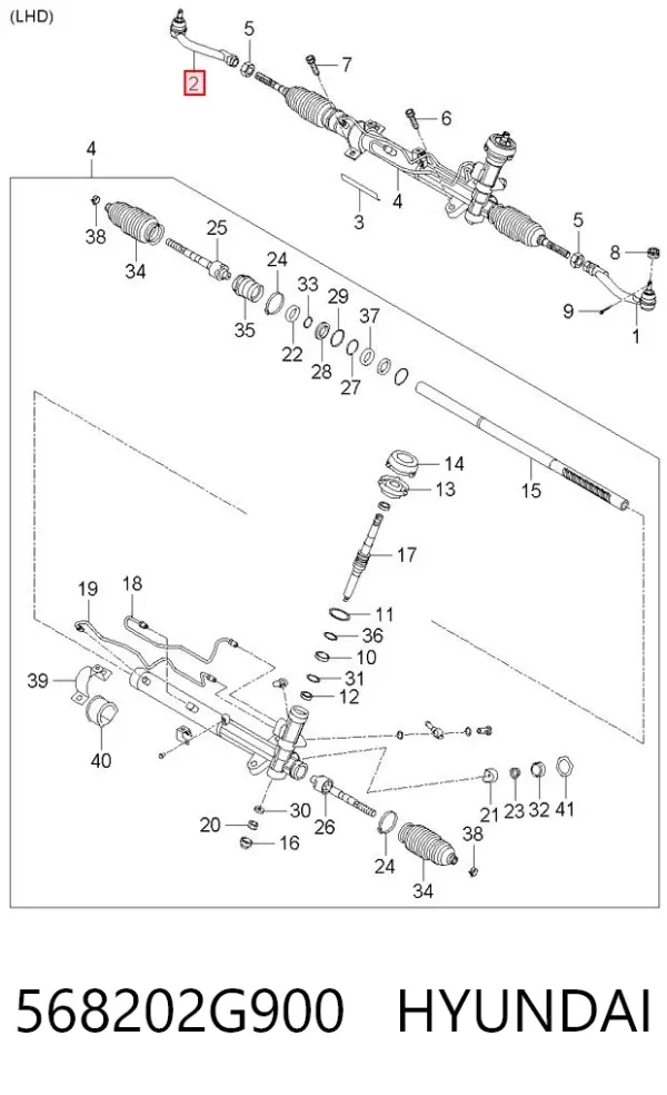Ponta externa da barra de direção 568202G900 Hyundai/Kia