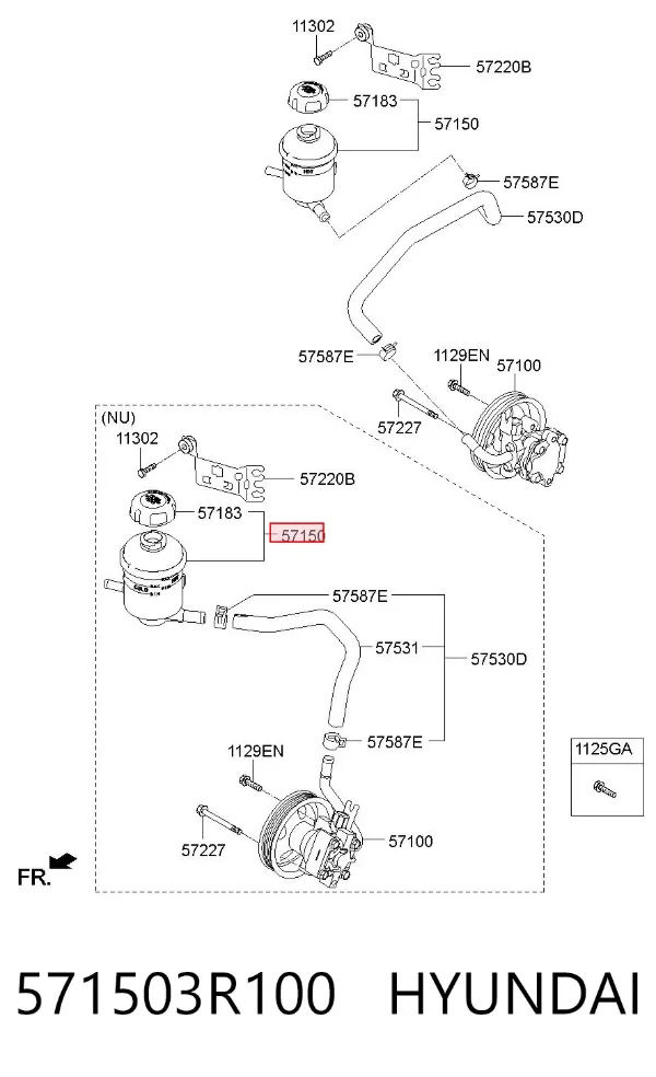 Tanque de bomba da Direção hidrâulica assistida Hyundai Sonata VI