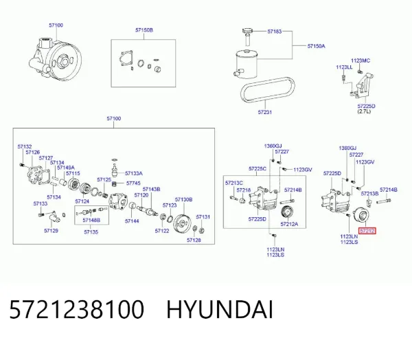 Rolo parasita da correia de transmissão 5721238100 Hyundai/Kia