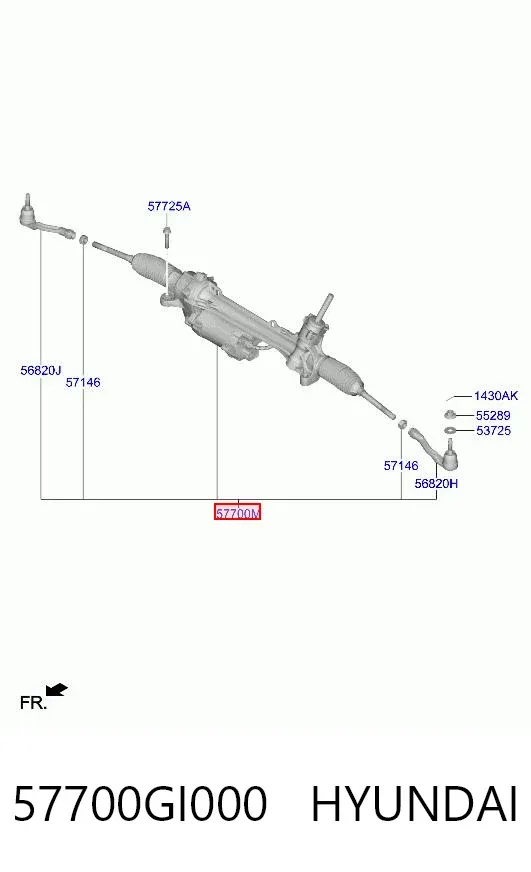 Cremalheira da direção 57700GI000 Hyundai/Kia