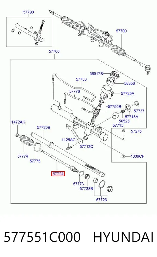 Tração de direção 577551C000 Hyundai/Kia