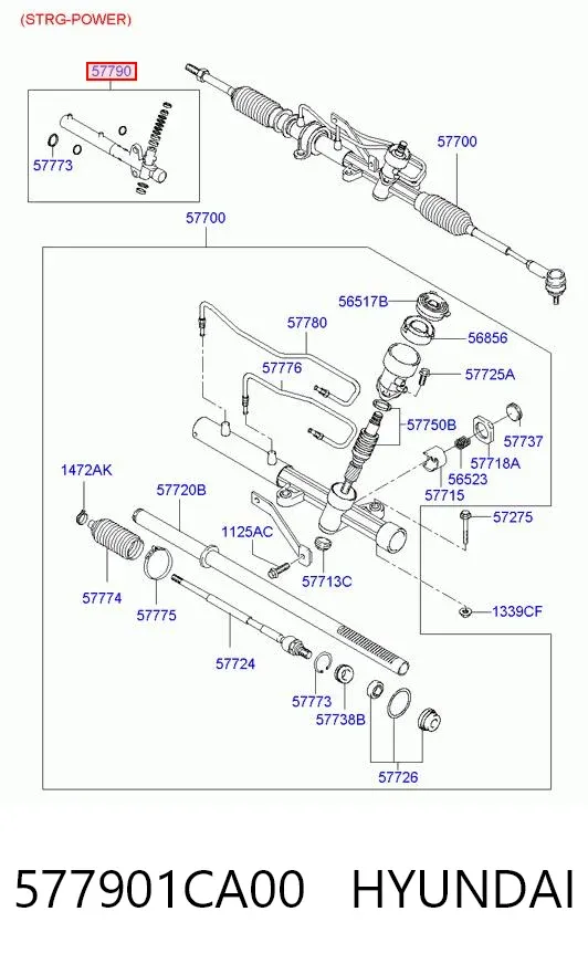 Kit de reparação da cremalheira da direção (do mecanismo), (kit de vedantes) 577901CA00 Hyundai/Kia