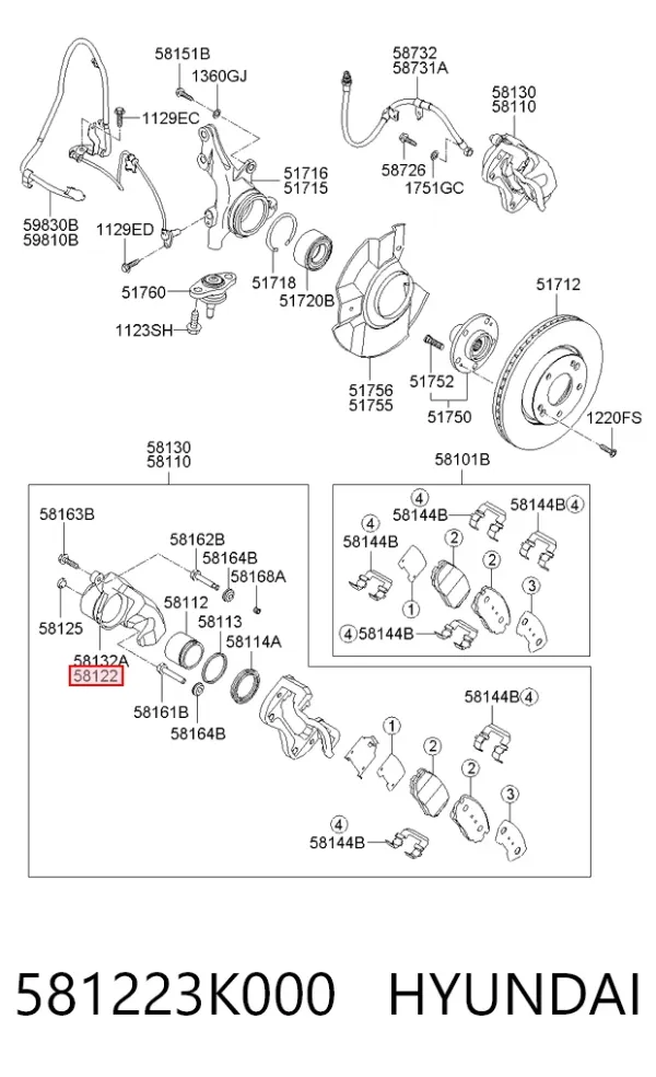  581223K000 Hyundai/Kia