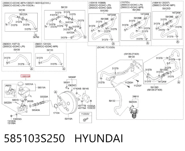 Cilindro mestre do freio Hyundai Sonata VI