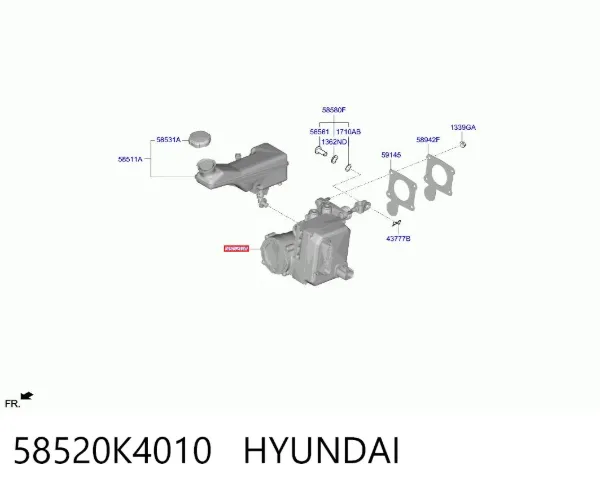 Cilindro mestre do freio 58520K4010 Hyundai/Kia