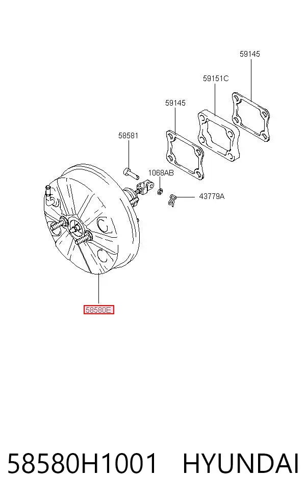 Reforçador dos freios a vácuo 58580H1001 Hyundai/Kia