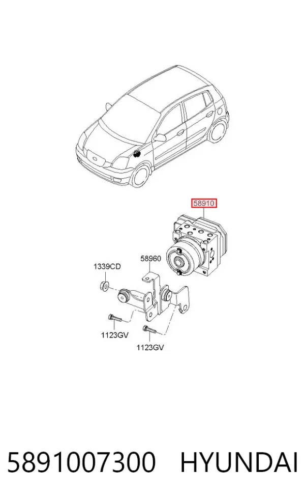 Unidade hidráulico de controlo ABS KIA Picanto I