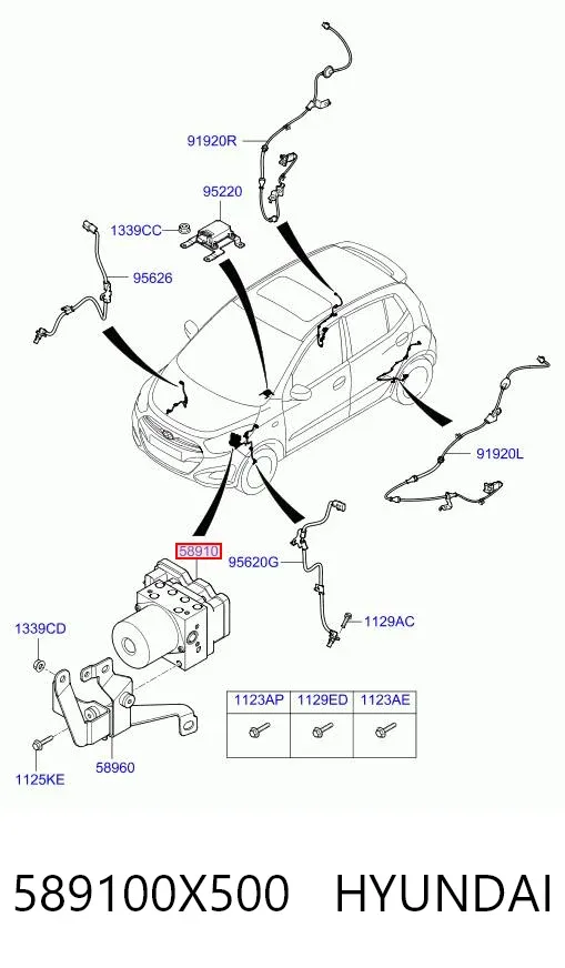 Unidade hidráulico de controlo ABS Hyundai I10 PA
