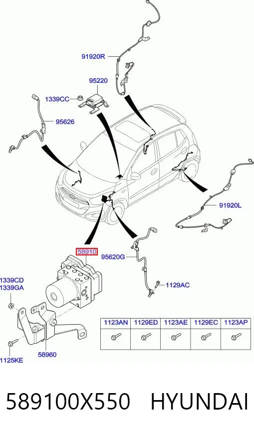 Unidade hidráulico de controlo ABS Hyundai I10 PA