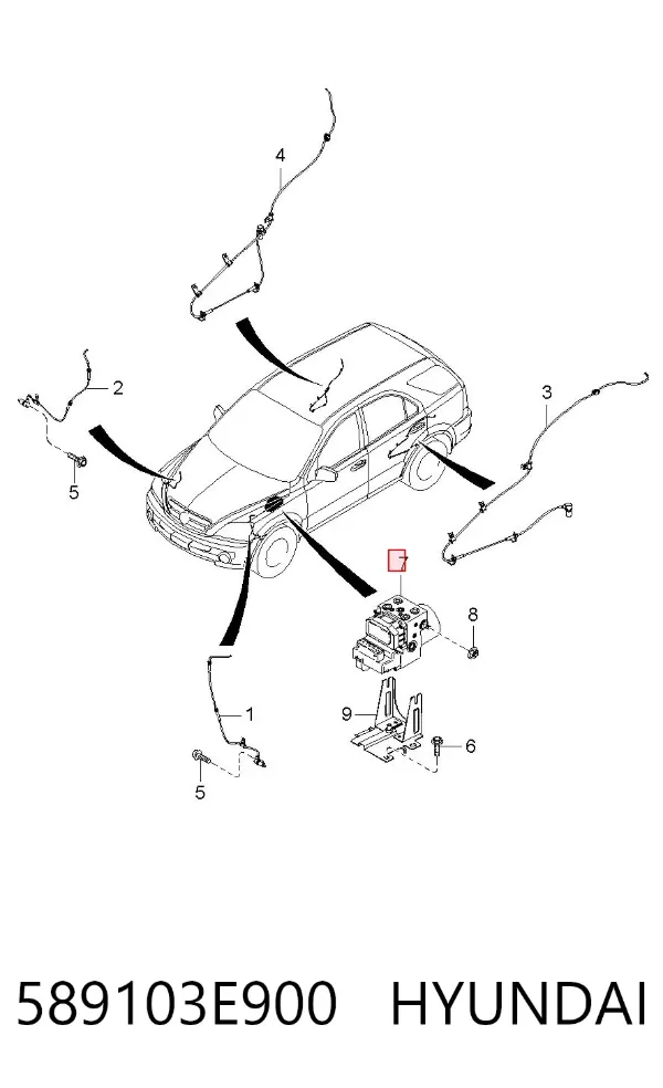 Unidade hidráulico de controlo ABS 589103E900 Hyundai/Kia