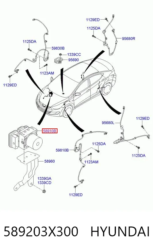Unidade hidráulico de controlo ABS 589203X300 Hyundai/Kia