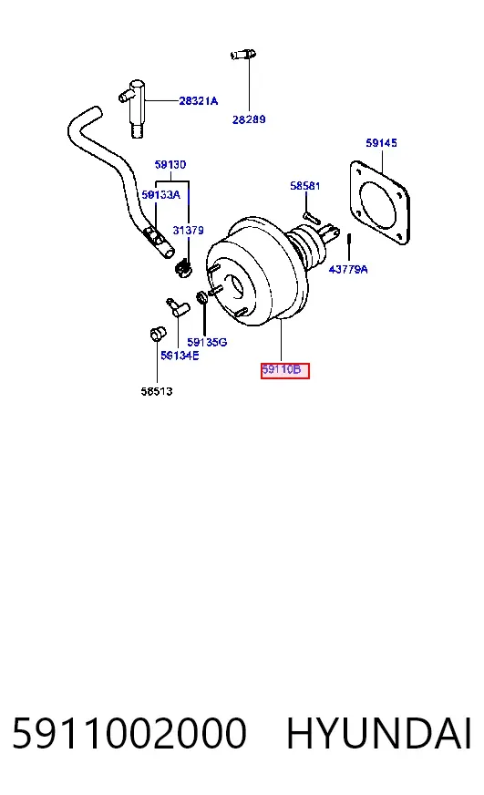 Reforçador dos freios a vácuo Hyundai Atos MX