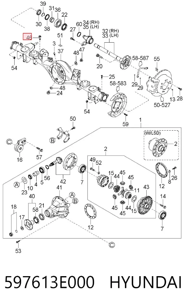  597613E000 Hyundai/Kia