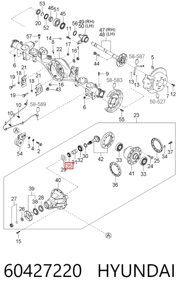 Rolamento de cubo dianteiro 60427220 Hyundai/Kia