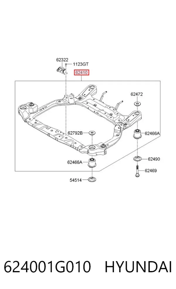 Viga de suspensão dianteira (plataforma veicular) 624001G010 Hyundai/Kia