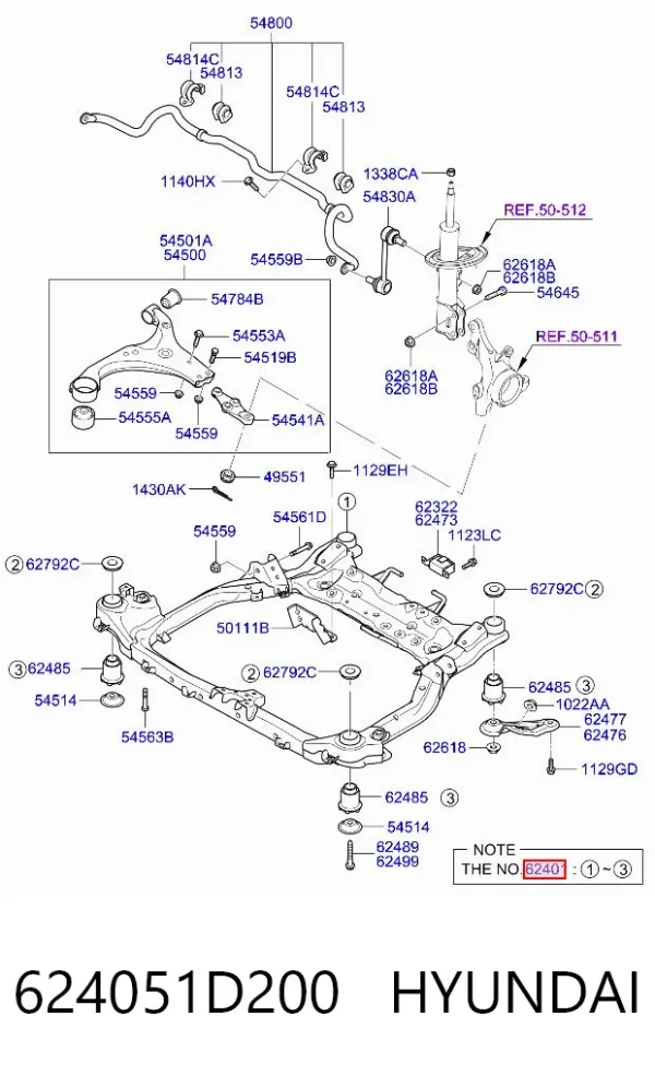 Viga de suspensão dianteira (plataforma veicular) KIA Carens II