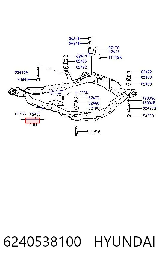 Viga de suspensão dianteira (plataforma veicular) Hyundai Sonata III