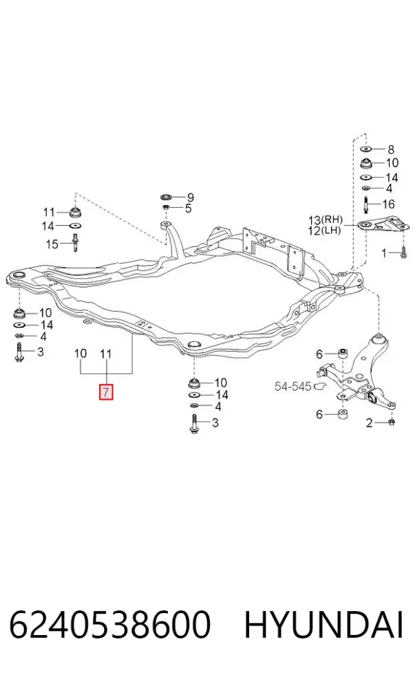 Viga de suspensão dianteira (plataforma veicular) Hyundai Sonata IV
