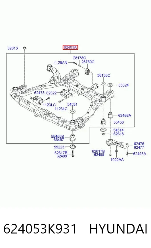 Viga de suspensão dianteira (plataforma veicular) Hyundai Sonata V
